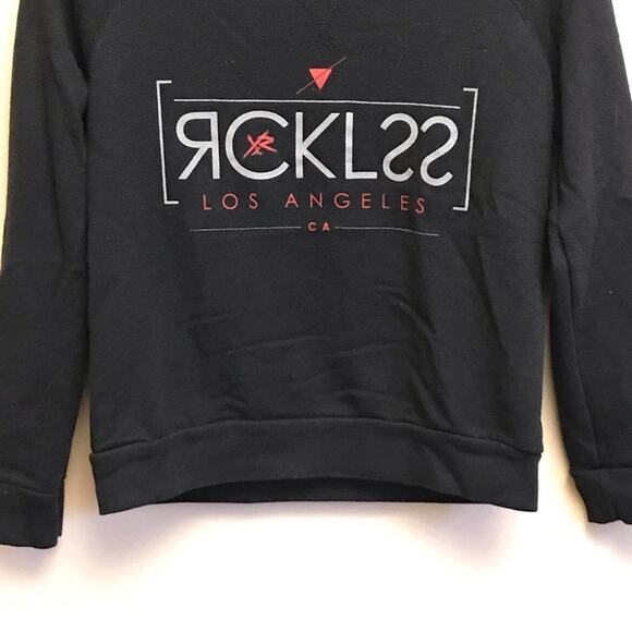 Young & Reckless (Y&R) S scoop neck sweater black red Los Angeles - Picture 3 of 7